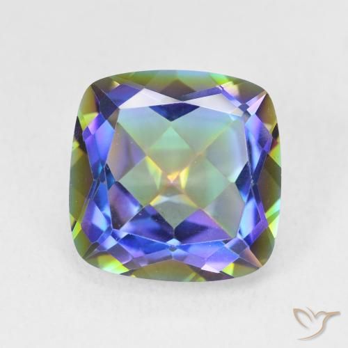 6.58ct 天然 マルチカラー ミスティッククォーツ, クッション, VVS