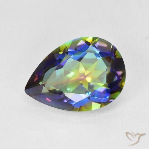 4.82ct 天然 マルチカラー ミスティッククォーツ, 洋梨の形, VVS-VS