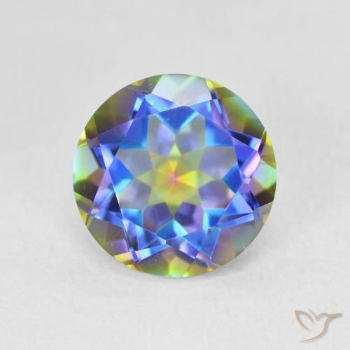 3.67ct 天然 マルチカラー ミスティッククォーツ, ラウンド, VVS-VS