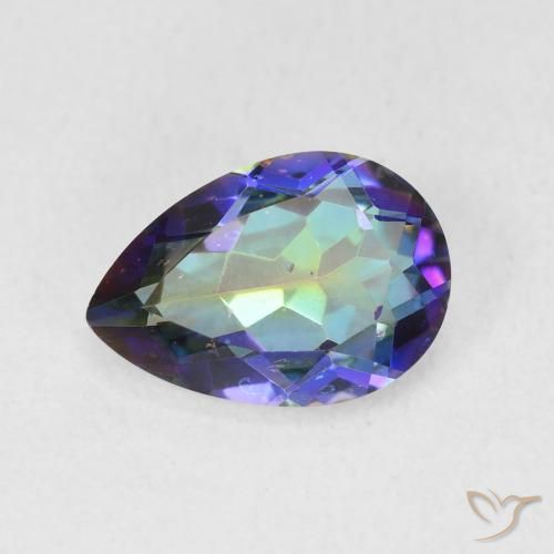 1.66ct 天然 マルチカラー ミスティッククォーツ, 洋梨の形, VS