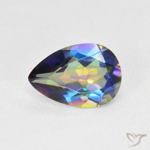 1.82ct 天然 マルチカラー ミスティッククォーツ, 洋梨の形, VS