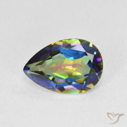 1.89ct 天然 マルチカラー ミスティッククォーツ, 洋梨の形, VVS
