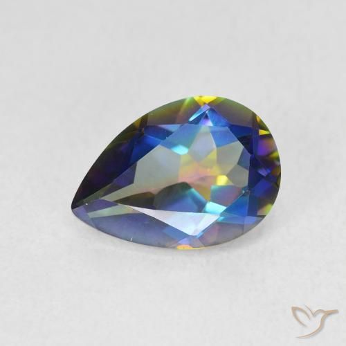 1.75ct 天然 マルチカラー ミスティッククォーツ, 洋梨の形, VVS
