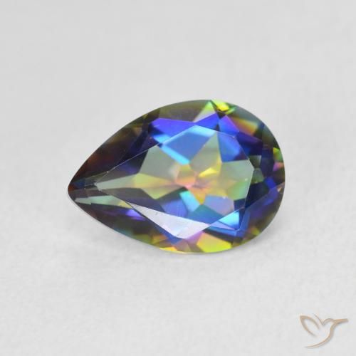 1.78ct 天然 マルチカラー ミスティッククォーツ, 洋梨の形, VVS