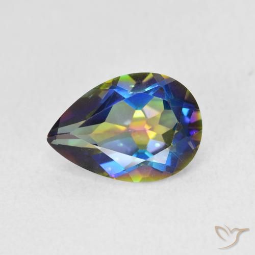 1.84ct 天然 マルチカラー ミスティッククォーツ, 洋梨の形, VVS