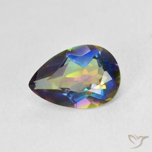 1.74ct 天然 マルチカラー ミスティッククォーツ, 洋梨の形, VVS