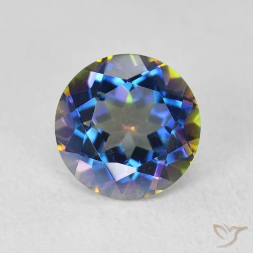 2.00ct 天然 マルチカラー ミスティッククォーツ, ラウンド, VVS