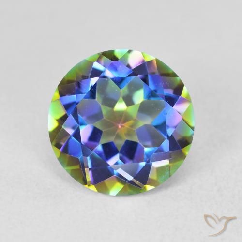 3.47ct 天然 マルチカラー ミスティッククォーツ, ラウンド, VVS