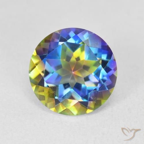 3.55ct 天然 マルチカラー ミスティッククォーツ, ラウンド, VVS