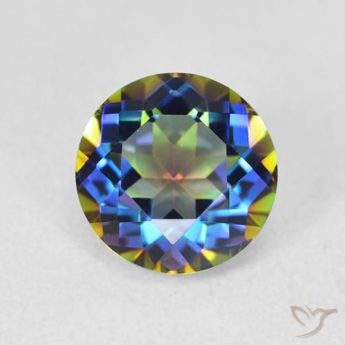 2.08ct 天然 マルチカラー ミスティッククォーツ, ラウンド, VVS