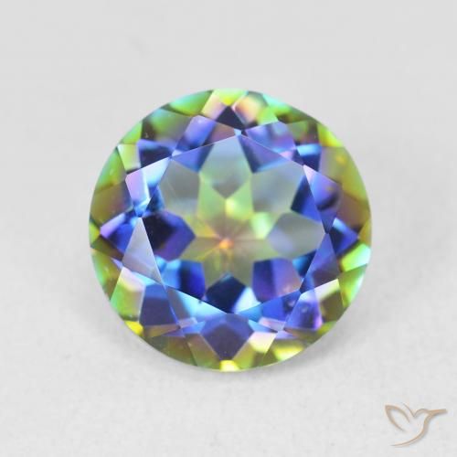 3.51ct 天然 マルチカラー ミスティッククォーツ, ラウンド, VVS