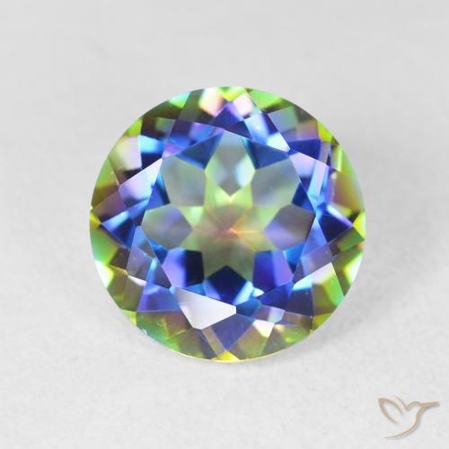 3.62ct 天然 マルチカラー ミスティッククォーツ, ラウンド, VVS
