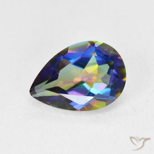 1.87ct 天然 マルチカラー ミスティッククォーツ, 洋梨の形, VVS