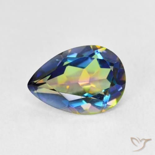 1.82ct 天然 マルチカラー ミスティッククォーツ, 洋梨の形, VVS