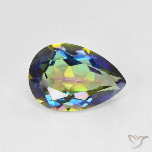 1.95ct 天然 マルチカラー ミスティッククォーツ, 洋梨の形, VVS-VS