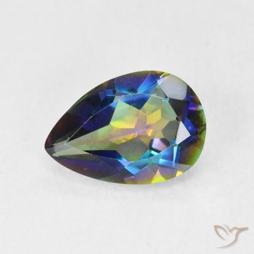 1.71ct 天然 マルチカラー ミスティッククォーツ, 洋梨の形, VVS-VS