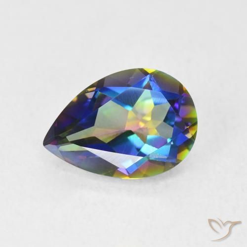 1.65ct 天然 マルチカラー ミスティッククォーツ, 洋梨の形, VVS-VS