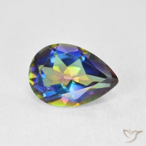 1.76ct 天然 マルチカラー ミスティッククォーツ, 洋梨の形, VVS-VS