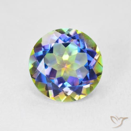 3.58ct 天然 マルチカラー ミスティッククォーツ, ラウンド, VVS-VS
