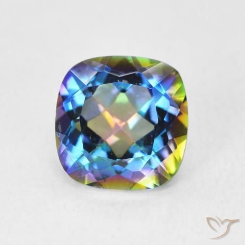 2.08ct 天然 マルチカラー ミスティッククォーツ, クッション, VVS-VS