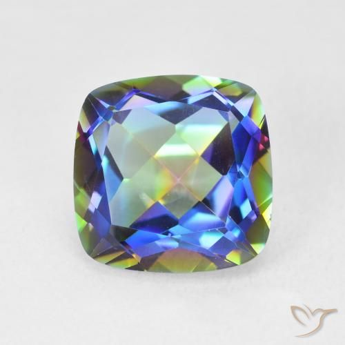 6.65ct 天然 マルチカラー ミスティッククォーツ, クッション, VVS-VS