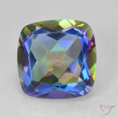 6.70ct 天然 マルチカラー ミスティッククォーツ, クッション, VVS