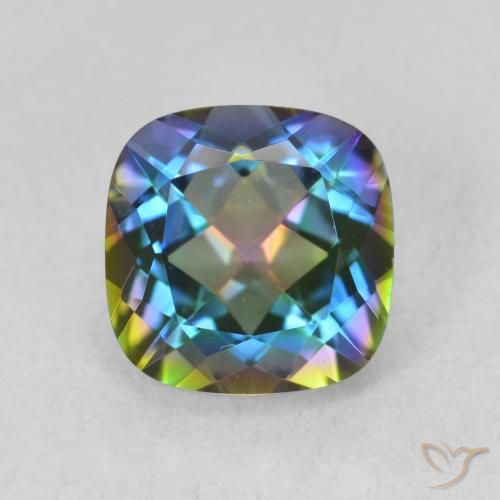 2.05ct 天然 マルチカラー ミスティッククォーツ, クッション, VVS