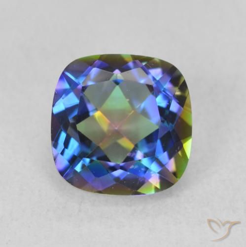 2.13ct 天然 マルチカラー ミスティッククォーツ, クッション, VVS