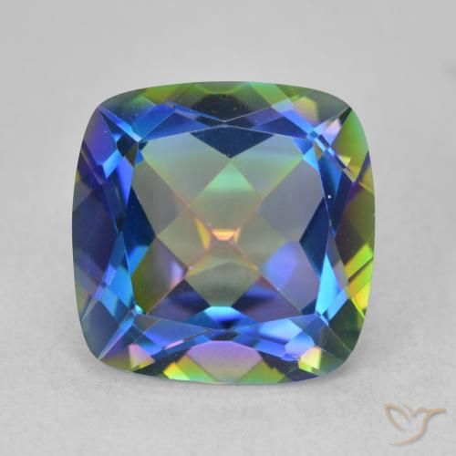 6.70ct 天然 マルチカラー ミスティッククォーツ, クッション, VVS