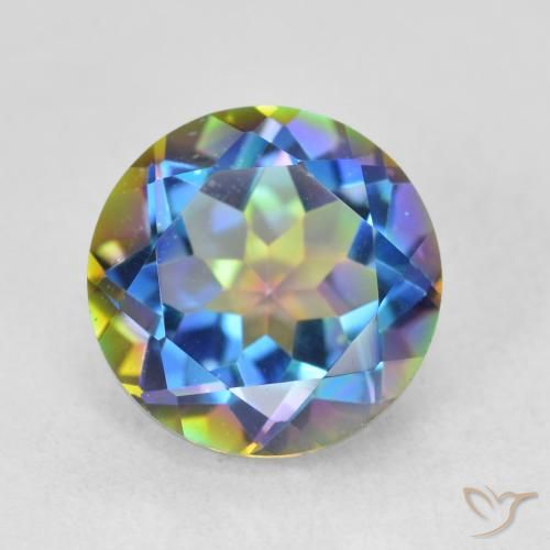 3.65ct 天然 マルチカラー ミスティッククォーツ, ラウンド, VVS