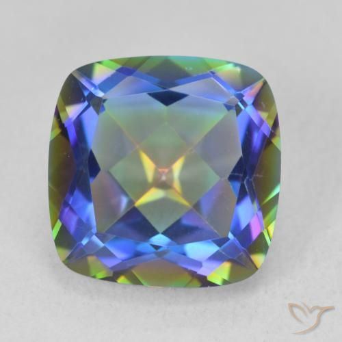 6.73ct 天然 マルチカラー ミスティッククォーツ, クッション, VVS