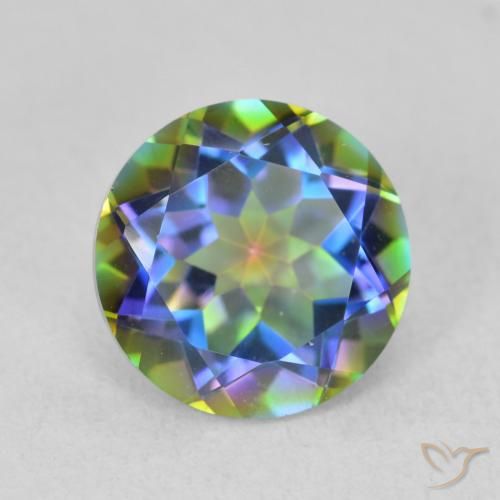 3.41ct 天然 マルチカラー ミスティッククォーツ, ラウンド, VVS