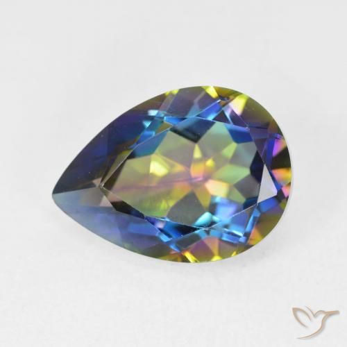 5.22ct 天然 マルチカラー ミスティッククォーツ, 洋梨の形, VVS