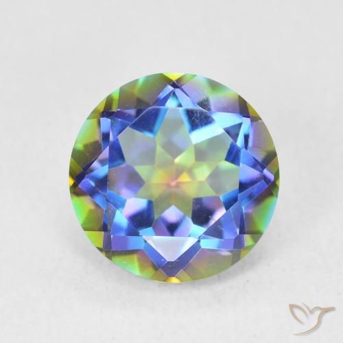 3.57ct 天然 マルチカラー ミスティッククォーツ, ラウンド, VVS