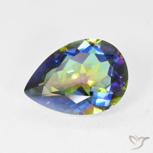 5.12ct 天然 マルチカラー ミスティッククォーツ, 洋梨の形, VVS