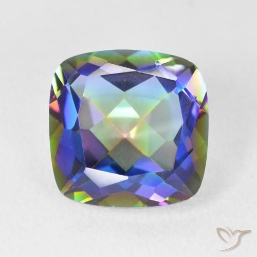 6.64ct 天然 マルチカラー ミスティッククォーツ, クッション, VVS