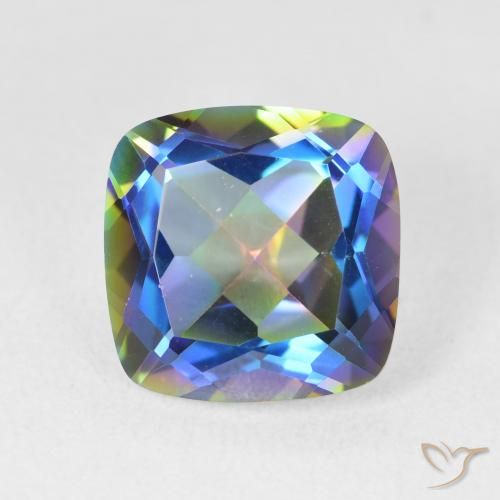 6.89ct 天然 マルチカラー ミスティッククォーツ, クッション, VVS