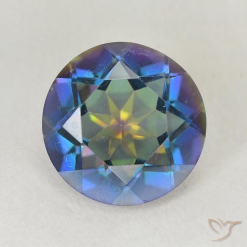 3.12ct 天然 マルチカラー ミスティッククォーツ, ラウンド, VVS-VS
