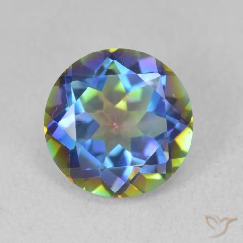 3.52ct 天然 マルチカラー ミスティッククォーツ, ラウンド, VVS-VS