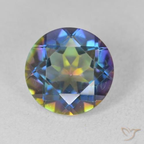 3.33ct 天然 マルチカラー ミスティッククォーツ, ラウンド, VVS-VS