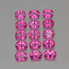 カラットの天然紫がかったピンクミスティックトパーズ（9.1×7 mm・オーバルカット）