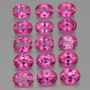 カラットの天然紫がかったピンクミスティックトパーズ（9.1×7 mm・オーバルカット）
