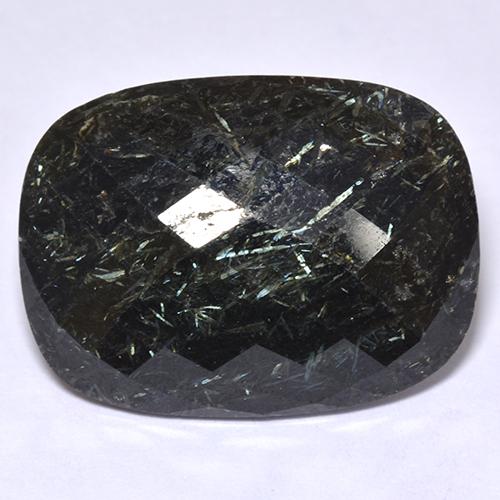 20.17カラットの天然黒ヌーミット（24.4×18.1 mm・クッションカット）