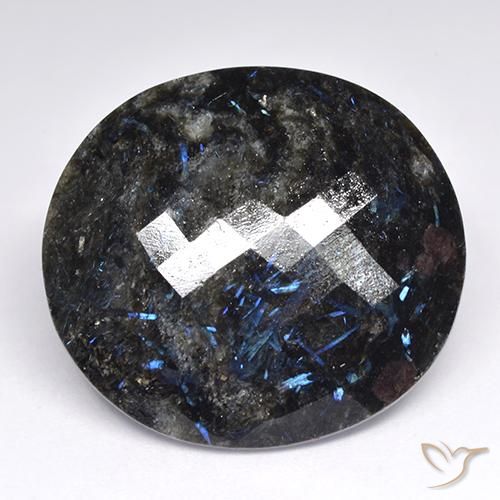 42.52ct 天然 ブルースパークルがかった黒 ヌーマイト, 楕円形, オペーク