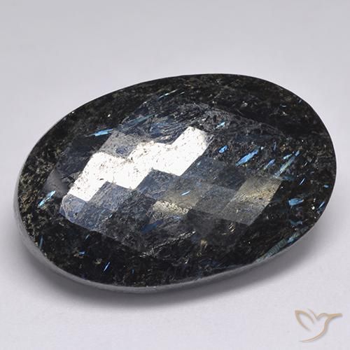45.06ct 天然 ブルースパークルがかった黒 ヌーマイト, 楕円形, オペーク