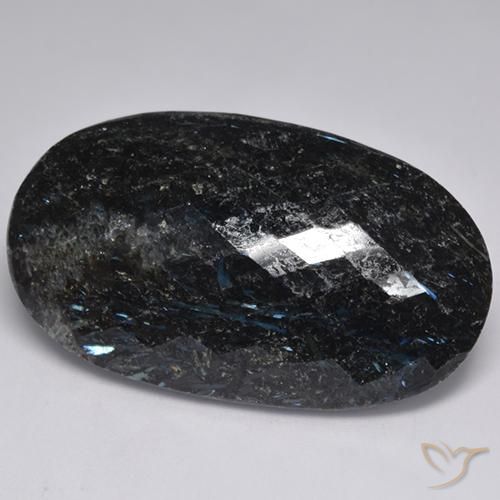 47.12ct 天然 ブルースパークルがかった黒 ヌーマイト, 楕円形, オペーク