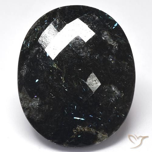 44.57ct 天然 ブルースパークルがかった黒 ヌーマイト, 楕円形, オペーク