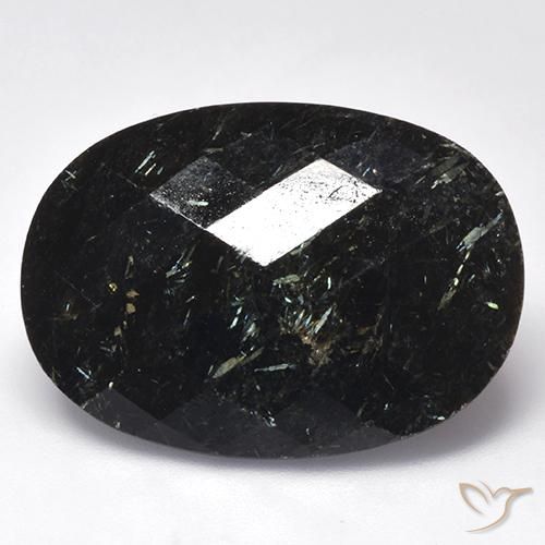26.97ct 天然 ブルースパークルがかった黒 ヌーマイト, 楕円形, オペーク
