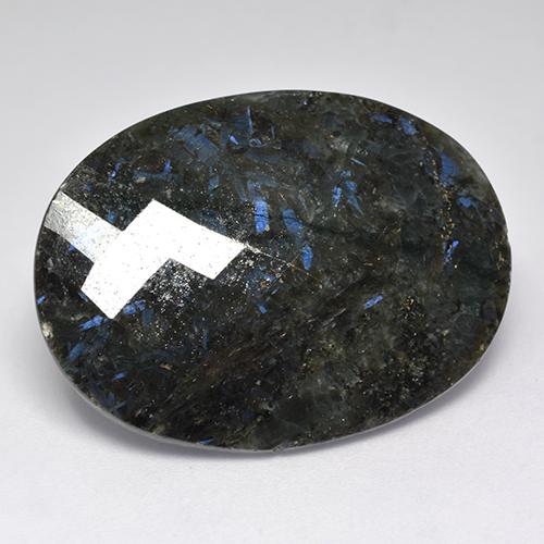 40.80カラットの天然ブルースパークルがかった黒ヌーミット（29.2×22 mm・オーバルカット）