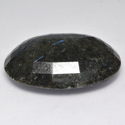 40.80カラットの天然ブルースパークルがかった黒ヌーミット（29.2×22 mm・オーバルカット）